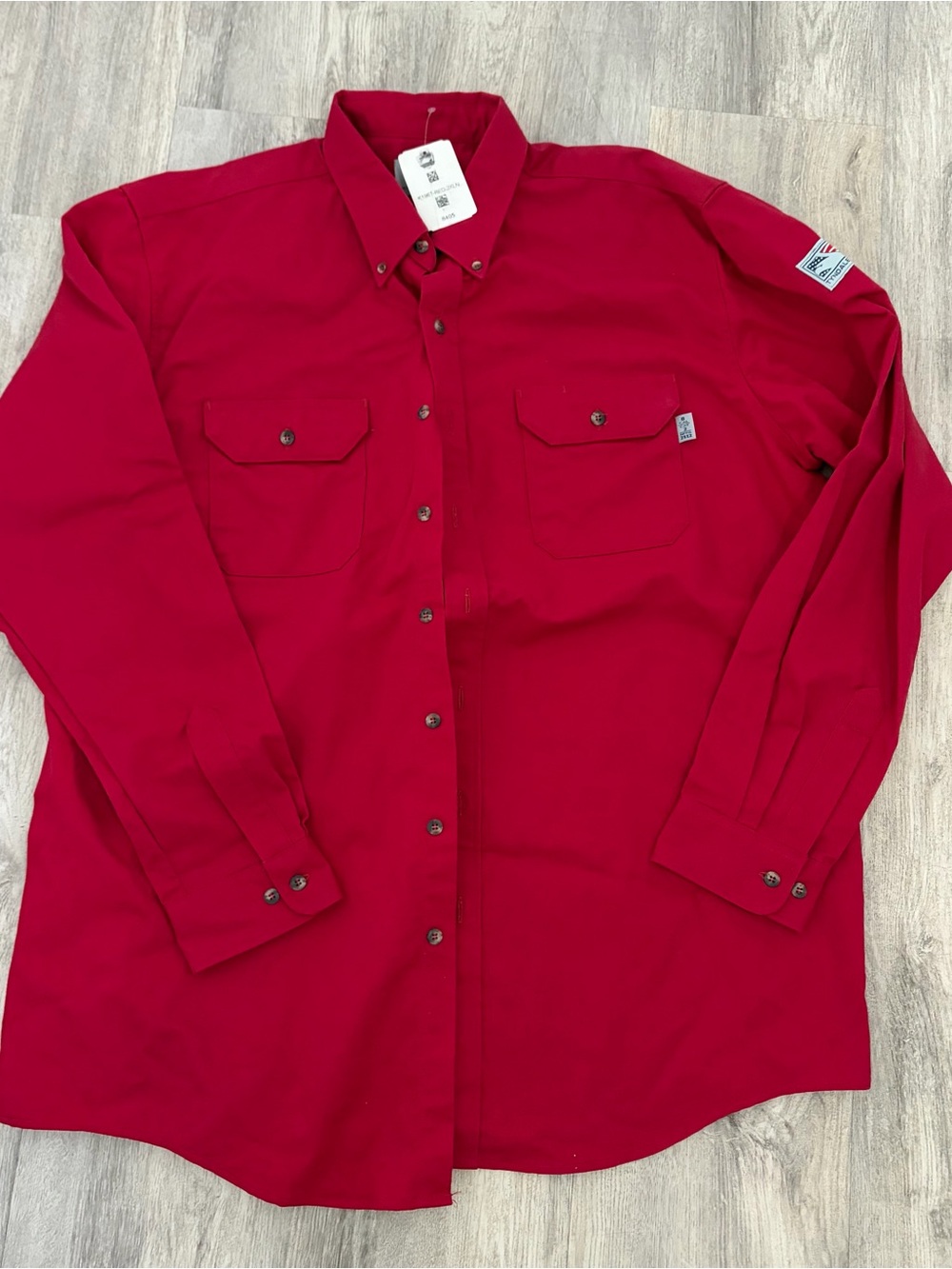 Tyndale FR Flame Resistant Button Work Shirt Mens 2XL Red Long Sleeve New